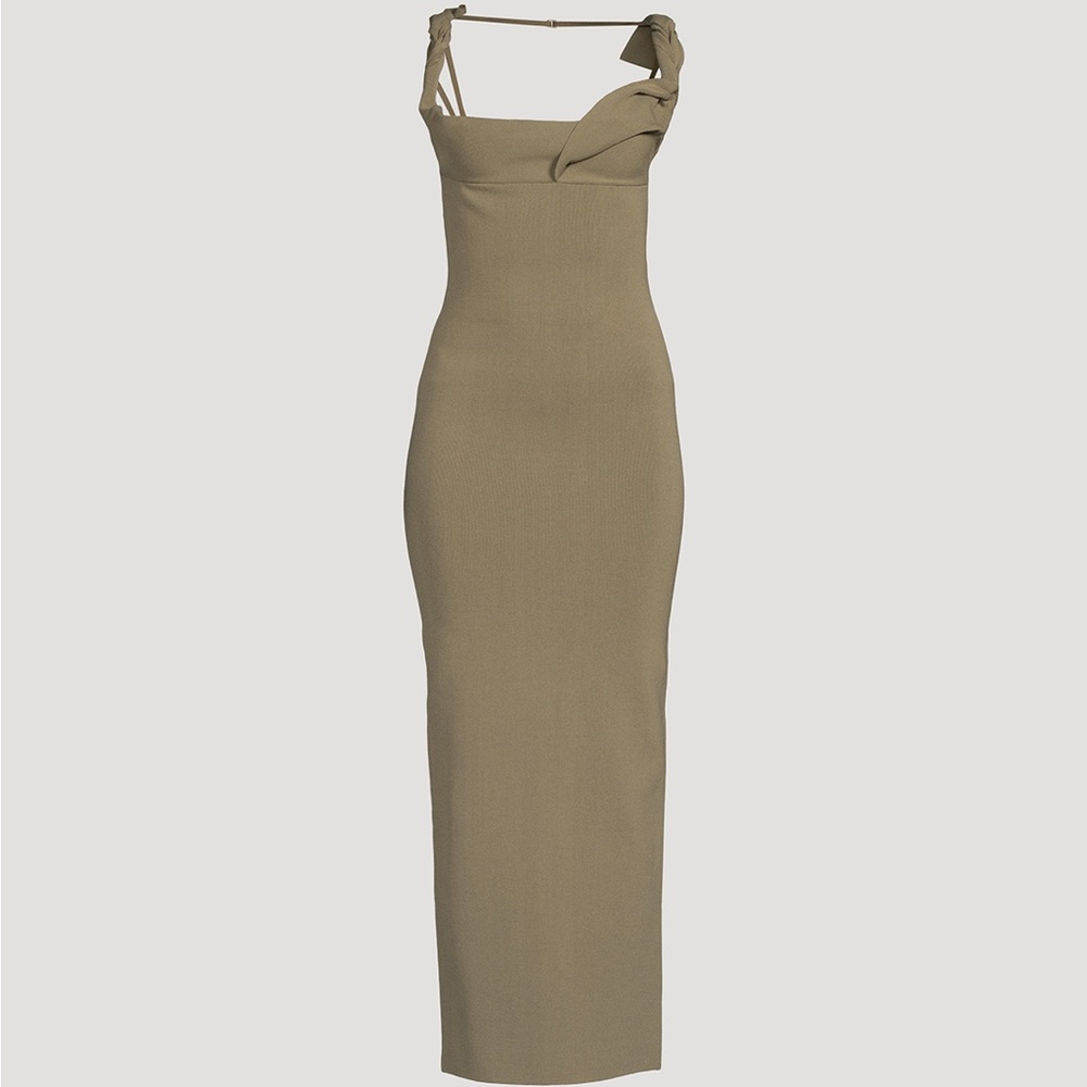 JACQUEMUS La Robe Maille Alca Dress, Size 10, worn once, like new. Olive colour - Picture 1 of 6